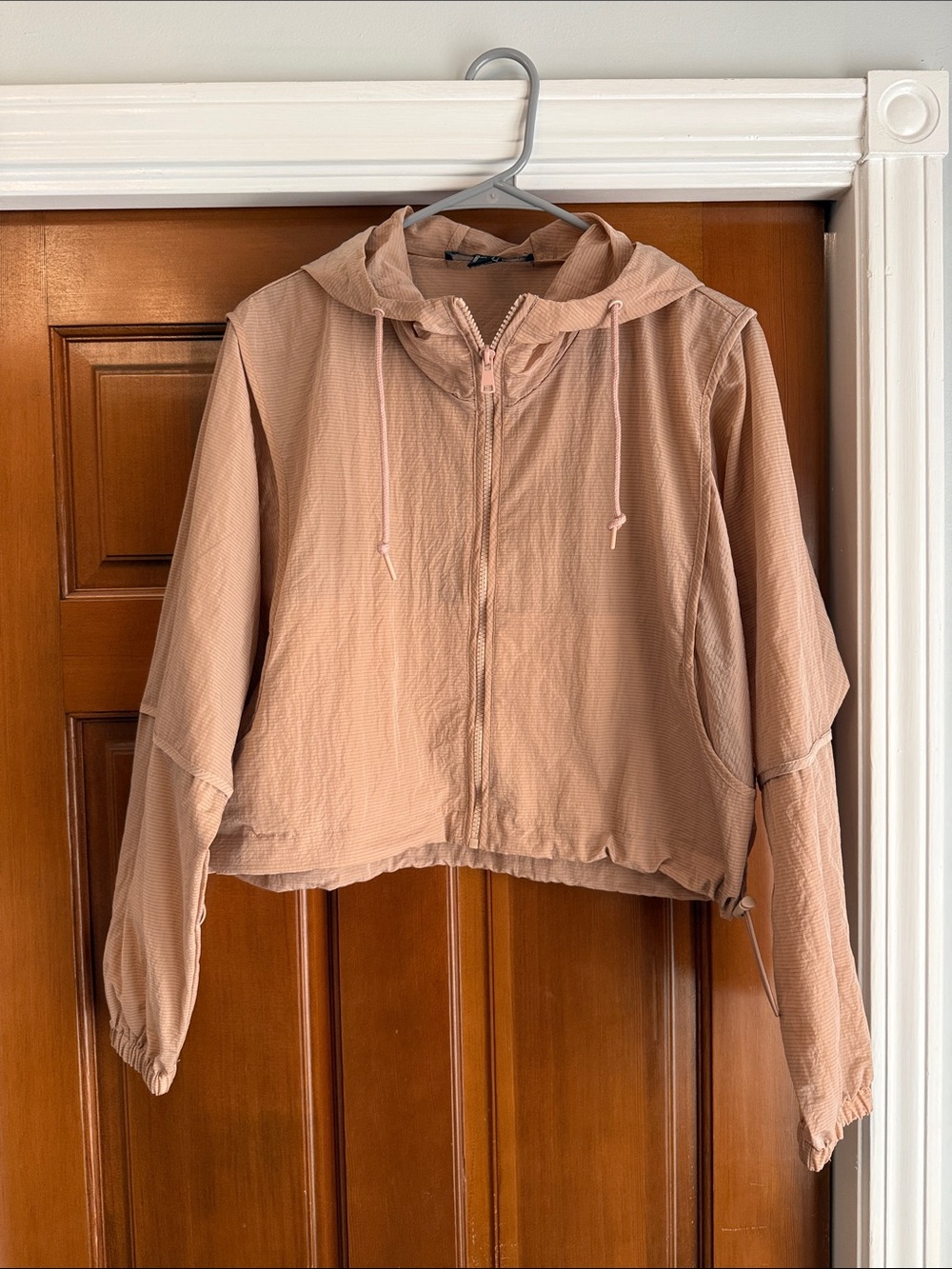 Forever 21 Light Pink Hooded Windbreaker Jacket